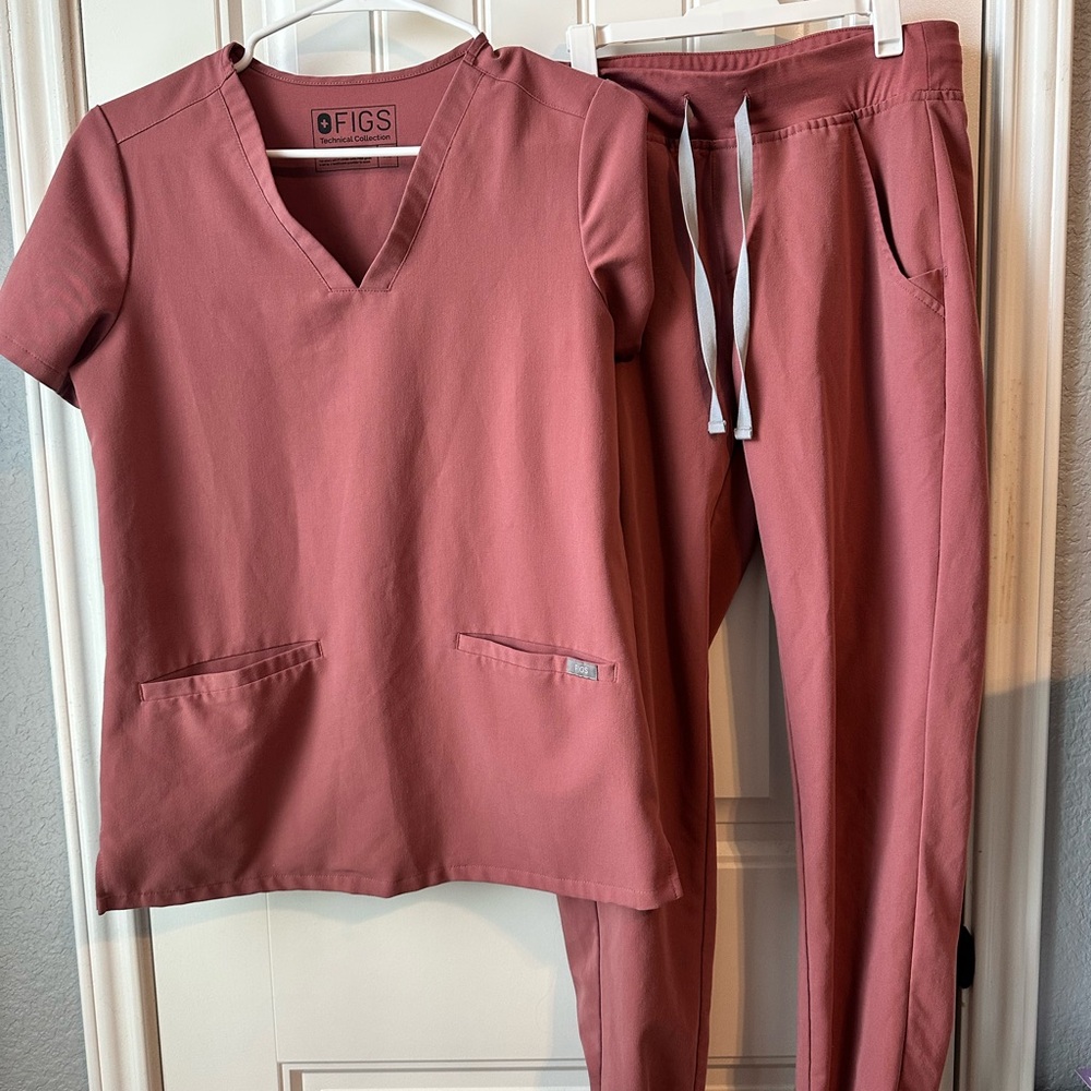 Figs Mauve Scrub Set XS